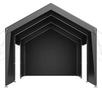 SucceBuy, abri de voiture de 3,65 x 6,09 mètres, type tente, avec parois latérales et porte amovibles, structure solide pour véhicules, toiture résistante aux UV, protection pour voiture et bateau tou