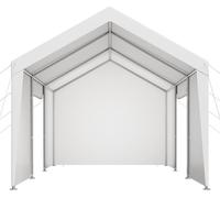 SucceBuy, abri de voiture de 3,65 x 6,09 x 3,02 m, avec toit et parois latérales amovibles ainsi qu'une porte. Garage de tente pour véhicules, résistant aux UV et imperméable. Protection toute l'année