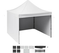 SucceBuy Abri pop-up, tente pavillon portable 10 x 10 pieds avec sac à roulettes, parois latérales amovibles, résistant aux UV et étanche à l'eau