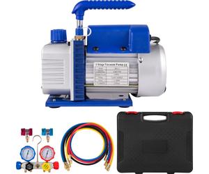 SucceBuy AC 4,8 CFM 5PA Pompe à vide HVAC, ensemble de manomètres en carton, 1440 tr/min, 1/3 CV, AC 230 V, 50 Hz, convient aux climatiseurs domestiques, à l'entretien automobile, à l'emballage sous v