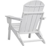 SucceBuy Adirondack Set de chaises 2, chaises en plastique pliantes d'extérieur, chaises de terrasse tous temps avec porte-tasse, accoudoirs ergonomiques relaxants pour le jardin, jardin, blanc