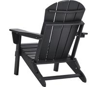 SucceBuy Adirondack Set de chaises 2, chaises pliantes d'extérieur tout temps avec porte-tasse, repos ergonomique relaxant pour les bras, foyer portable, plastique noir pour le jardin et l'arrière-cou
