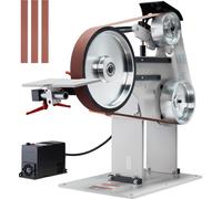 SucceBuy Affûteuse à bande, polisseuse à bande 72 x 2 pouces à vitesse variable et VFD, affûteuse de couteaux 1500 W avec 3 formes d'affûtage