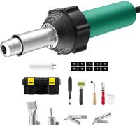 SucceBuy Appareil à air chaud pour le soudage de matières plastiques, pistolet à air chaud 1600 W, température 50-650 °C, soudage de vinyle PVC-TPO, kit de toiture en plastique, 11 accessoires inclus
