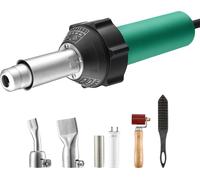 SucceBuy Appareil de soudage à air chaud pour plastique, pistolet à air chaud 1600 W,122-1112℉ Pistolet de soudage à air chaud pour PVC/TPO/vinyle, kit de soudage de toiture en plastique 5 pièces et 2