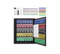 SucceBuy Armoire à Clés Boîte à Clés Murale 100 Crochets en Acier 38x8,4x45cm Noir