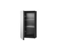 Armoire à pharmacie SucceBuy, 35,5 x 61 cm, armoire de salle de bains avec miroir et étagères réglables, structure en aluminium pour fixation murale ou encastrement