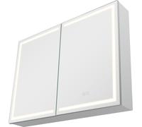 SucceBuy Armoire à pharmacie éclairée avec miroir HD, 3 couleurs de lumière, 60x80 cm, montage mural