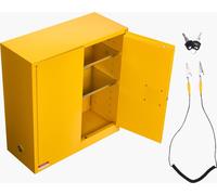 SucceBuy Armoire anti-incendie pour matériaux inflammables (110 L) avec étagère réglable, fabriquée en acier laminé à froid et galvanisé, armoire de protection jaune pour substances dangereuses