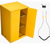 SucceBuy Armoire anti-incendie pour matériaux inflammables (246 L) avec étagères réglables, fabriquée en acier laminé à froid et galvanisé, armoire de protection jaune pour substances dangereuses