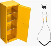 SucceBuy Armoire anti-incendie pour matériaux inflammables (87,06 L) avec étagère réglable, fabriquée en acier laminé à froid et galvanisé, armoire de sécurité jaune pour substances dangereuses