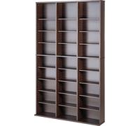 SucceBuy Armoire de rangement média 9 couches, étagère DVD ajustable pour 756 CD, 27 compartiments, organise la musique, les films, les jeux et les souvenirs, finition espresso