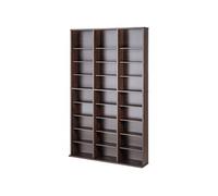 SucceBuy Armoire de rangement média 9 couches, étagère DVD ajustable pour 756 CD, 27 compartiments, organise la musique, les films, les jeux et les souvenirs, finition espresso