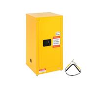 SucceBuy Armoire de sécurité pour liquides inflammables, 16 gal, acier laminé à froid, 18,1 x 18,1 x 35,4 pouces, antidéflagrant, avec 2 étagères réglables, 1 porte, pour usage industriel commercial, 