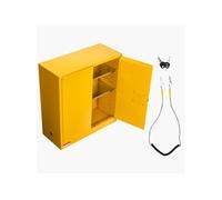 SucceBuy Armoire anti-incendie pour matériaux inflammables (110 L) avec étagère réglable, fabriquée en acier laminé à froid et galvanisé, armoire de protection jaune pour substances dangereuses