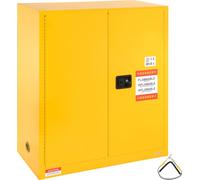 SucceBuy Armoire de sécurité inflammable 43,1 x 18,1 x 50,1 pouces - Armoire de stockage de liquide jaune de 30 gallons. En acier laminé à froid, antidéflagrant