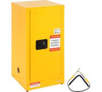 SucceBuy Armoire de sécurité pour liquides inflammables, 16 gal, acier laminé à froid, 18,1 x 18,1 x 35,4 pouces, antidéflagrant, avec 2 étagères réglables, 1 porte, pour usage industriel commercial, 