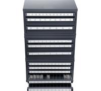 SucceBuy Armoire distributrice de forets, 3 pièces, avec trois tiroirs pour 1/16" à 1/2" et A à Z, organiseur avec cinq tiroirs pour fils de calibre n° 1 à n° 60, rangement empilable