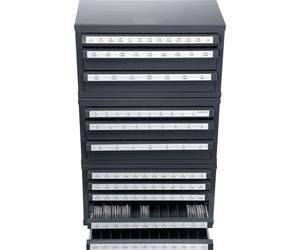 SucceBuy Armoire distributrice de forets, 3 pièces, avec trois tiroirs pour 1/16" à 1/2" et A à Z, organiseur avec cinq tiroirs pour fils de calibre n° 1 à n° 60, rangement empilable