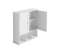 SucceBuy Armoire Murale de Salle de Bain 2 Portes Etagère Réglable Rangement Multicouche