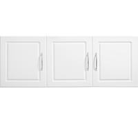 SucceBuy Armoire murale pour buanderie, armoire suspendue à 2 étages (316 x 1372 x 516 mm) avec 3 portes, organisateur d'armoire avec étagère réglable, idéal pour la cuisine, le garage et la buanderie