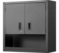 SucceBuy Armoire suspendue pour atelier, 762 x 305 x 762 mm, armoire en acier avec portes verrouillables et étagère réglable, montage mural pour garage, cave, cuisine ou entrepôt, noir