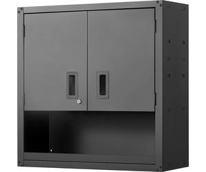 SucceBuy Armoire suspendue pour atelier, 762 x 305 x 762 mm, armoire en acier avec portes verrouillables et étagère réglable, montage mural pour garage, cave, cuisine ou entrepôt, noir