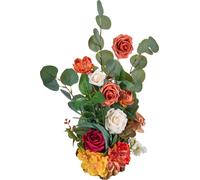 SucceBuy Arrangements floraux artificiels, set de 4, 450x250x250 mm Décorations avec fleurs orange pour mariages, fêtes, soirées, décoration de table et de salon