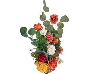 SucceBuy Arrangements floraux artificiels, set de 4, 450x250x250 mm Décorations avec fleurs orange pour mariages, fêtes, soirées, décoration de table et de salon