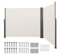 SucceBuy Auvent latéral extensible 180 x 600 cm, en tissu polyester 180 g/m², idéal comme auvent mural, protection contre le vent et le soleil, brise-vue et séparateur d'espace pour le jardin, le balc
