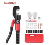 SucceBuy AWG12-2/0 outil de sertissage borne en cuivre et en aluminium cosse de batterie pince à sertir hydraulique, avec une pince coupante, des gants