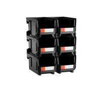 SucceBuy Bac à Bec Empilable Lot de 6 37,7x21,5x18cm Comprend Des Etiquettes Autocollantes
