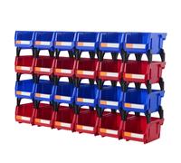 SucceBuy - bac de rangement empilable, 24 pièces, 5x4x3 pouces, étagère à plusieurs niveaux autoportante pour Garage, conteneur empilable suspendu 24pcs