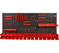 SucceBuy Bac de stockage pour montage mural, organisateur d'étagères partielles avec 30 bacs et panneaux muraux, porte-outils et crochets, organisateur d'outils de garage en plastique pour écrous, bou
