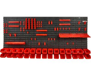 SucceBuy Bac de stockage pour montage mural, organisateur d'étagères partielles avec 30 bacs et panneaux muraux, porte-outils et crochets, organisateur d'outils de garage en plastique pour écrous, bou