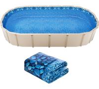 SucceBuy bâche de piscine ovale 15x30ft style Unibead 52in hauteur de paroi