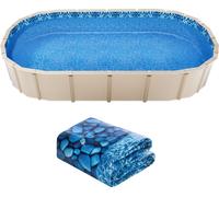 SucceBuy bâche de piscine ovale 18x33ft style chevauchement 54in hauteur de paroi