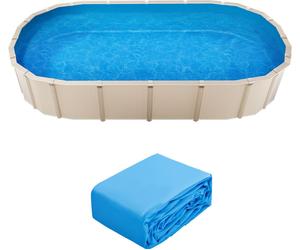 SucceBuy bâche de piscine ovale à recouvrement 24 x 12,3 pieds - hauteur de paroi 52 pouces pour les piscines hors sol