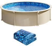 SucceBuy bâche de piscine, ronde, 10 m, style unibead, hauteur de paroi 132 cm