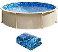 SucceBuy bâche de piscine, ronde, 6,44 m, style chevauchement, 137,2 cm de hauteur de paroi