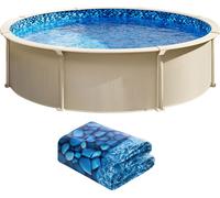 SucceBuy Bâche de piscine, ronde, 7,2 m, style chevauchement, hauteur de paroi 137 cm