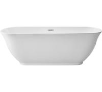 SucceBuy Baignoire autoportante en acrylique, design moderne, 170 x 75 x 57 cm, capacité 240 L, ovale avec trop-plein et évacuation en chrome poli, idéale pour les bains relaxants, les bains glacés ou