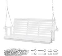 SucceBuy Balançoire de véranda en bois de 1,6 m, balançoire de banc de jardin pour terrasse, capacité de charge améliorée de 400 kg, banc à bascule robuste avec chaînes suspendues pour l'extérieur, bl