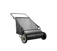 SucceBuy Balayeuse à gazon de 26 pouces, robuste ramasseuse de feuilles et d'herbe avec 4 brosses rotatives, roues en caoutchouc durable, acier épaissi, sac de ramassage en filet de 7 pieds cubes