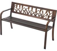 SucceBuy Banc de Jardin Capacité 250kg Avec Dossier en PVC à Motif Floral Bronze Antique