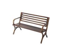 SucceBuy Banc de jardin Bancs de 127 cm 250 kg de capacité de charge, banc de terrasse avec motif de lattes & accoudoirs arrondis, banc de balcon avec cadre métallique stable pour parc, cour et terras