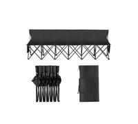 SucceBuy Banc Pliant Portable à 6 Places Siège Instantané Sans Assemblage Noir