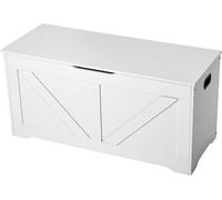 SucceBuy Banc pour enfants avec espace de rangement et coffre à jouets en bois, banc de rangement avec charnière de sécurité, coffre de rangement pratique pour la salle de jeux, le salon ou l'entrée,