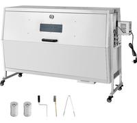 SucceBuy Barbecue rotatif 38 W Barbecue au charbon de bois (132 cm de longueur de gril) avec capacité de charge de 60 kg, roues, réglage de la hauteur sur 4 positions & couvercle, kit de gril électriq