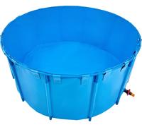 SucceBuy Bassin à poissons en PVC φ2400x1000mm Réservoir à poissons 5000L Bassin à koï bleu